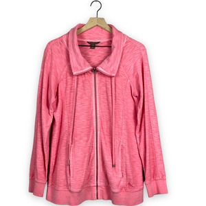 Tommy Bahama Sz M Heathered Burnout Full Zip Knoll Collar Jacket